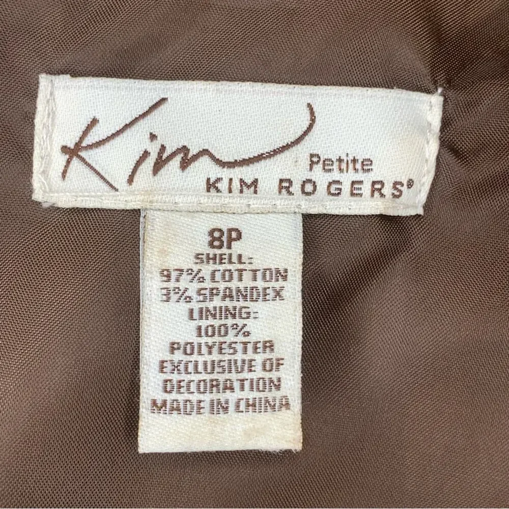 Kim Rogers Bodycon Dress size 8P Brown And Green Floral Print